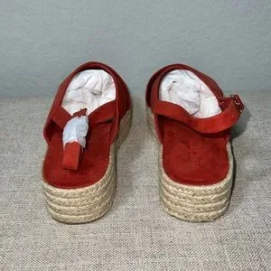 LOFT | Shoes | Loft Red Flat Form Espadrille Sandals | Poshmark display picture 1